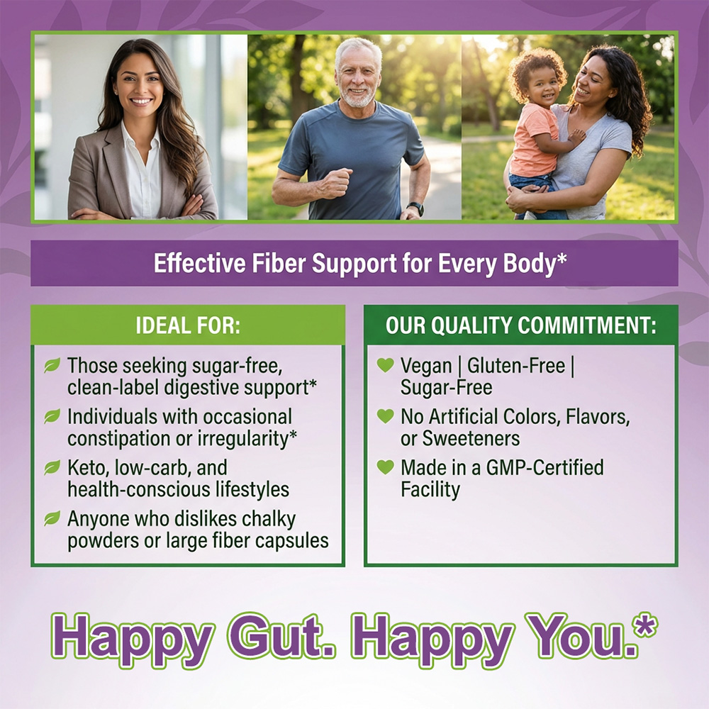 Sugar-Free Prebiotic Fiber Gum - Health Wellness Gummies review and price