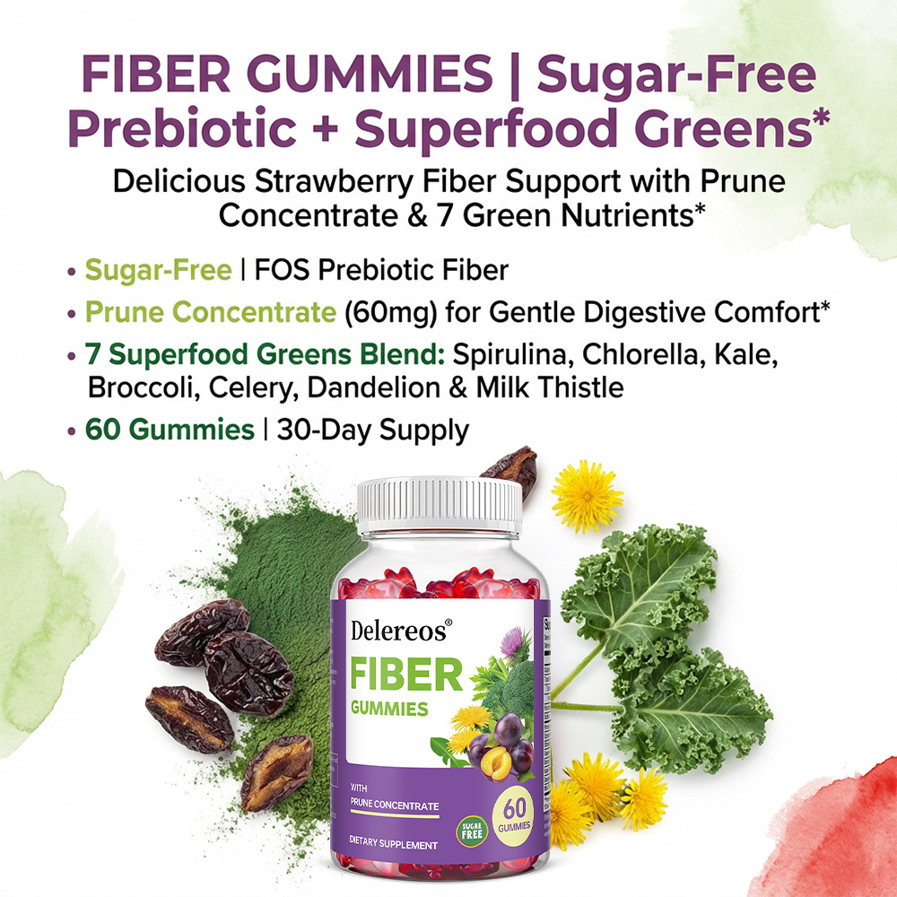 Sugar-Free Prebiotic Fiber Gum - Health Wellness Gummies review and price