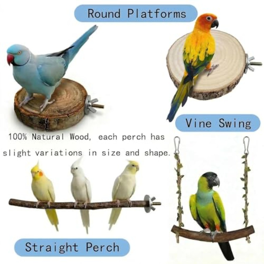 8PCS natural wood bird perches - Health & Wellness Festival review and price
