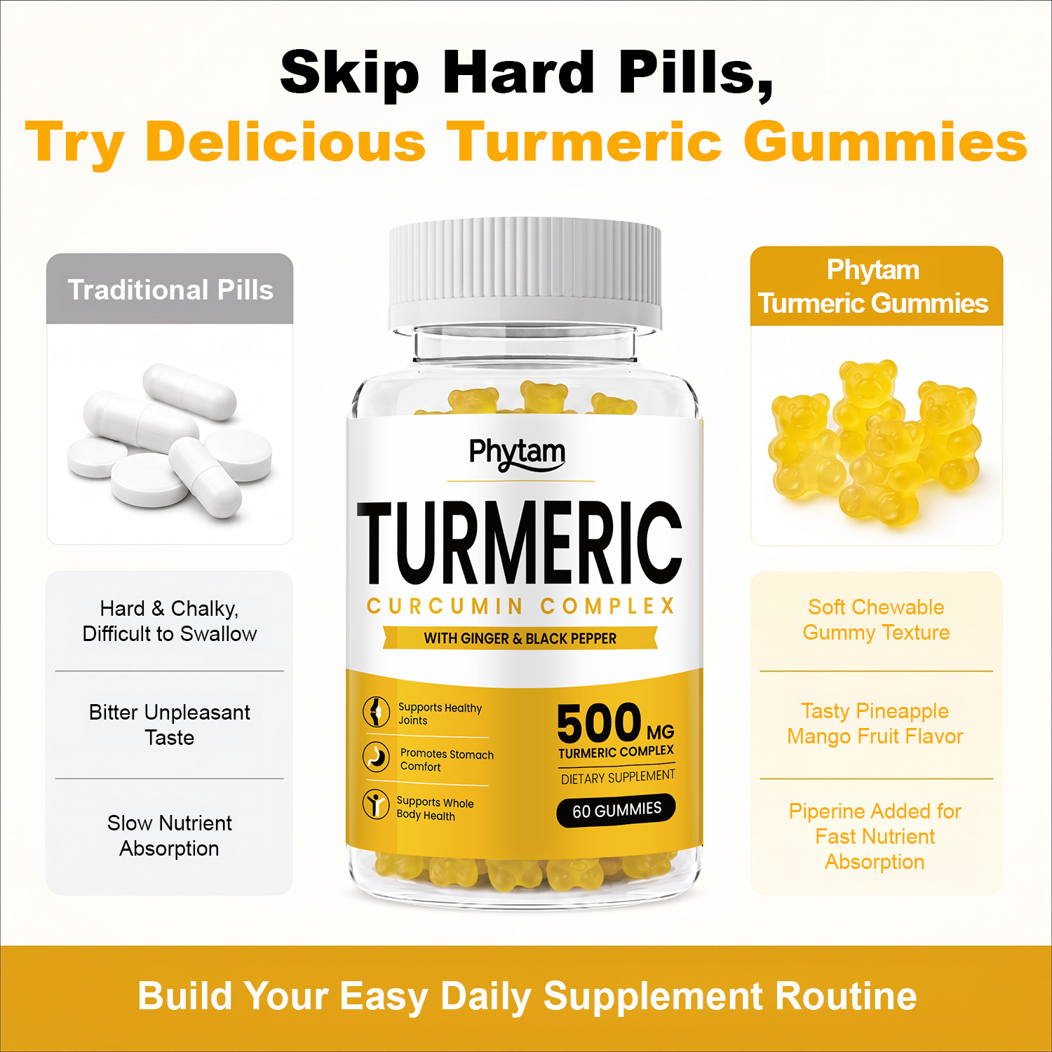 Turmeric Curcumin Gummies With - Health Wellness Gummies review and price